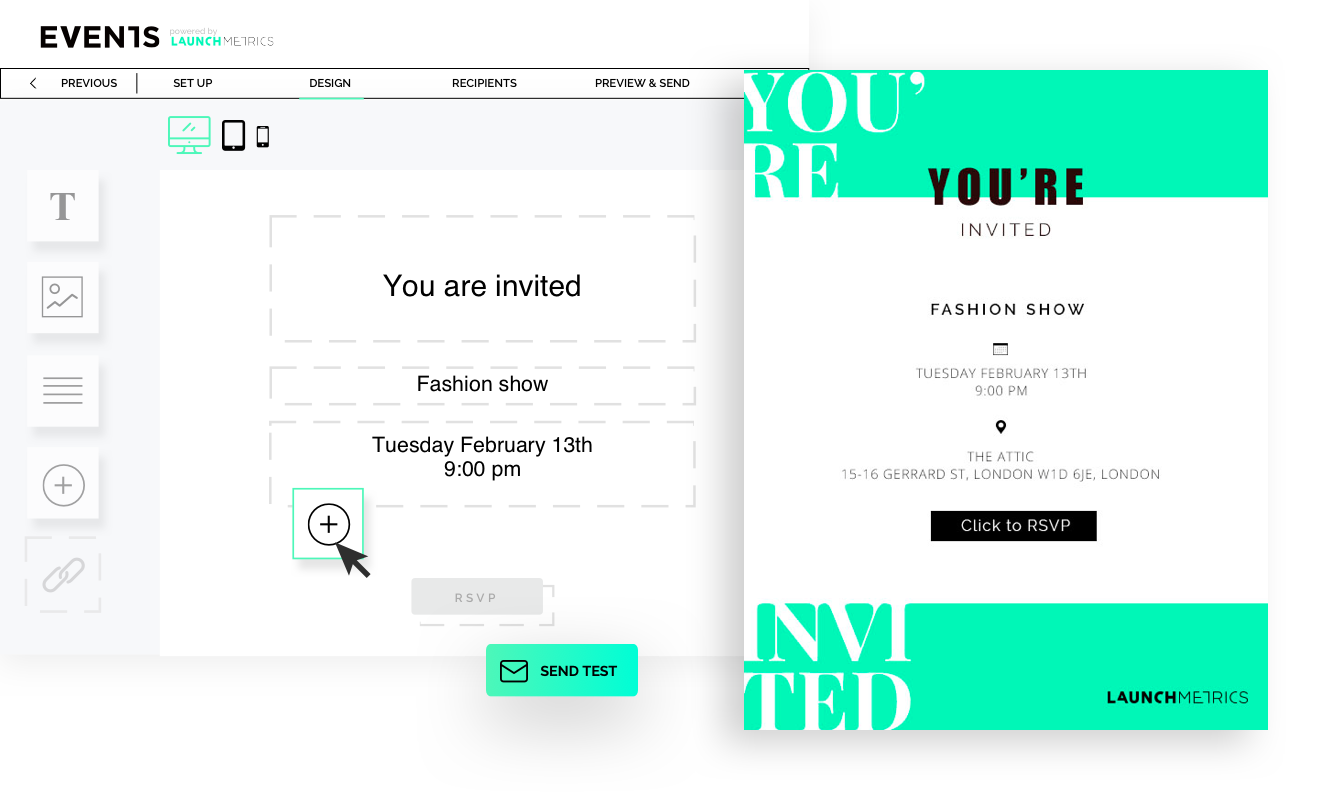 screenshot of Launchmetrics Events